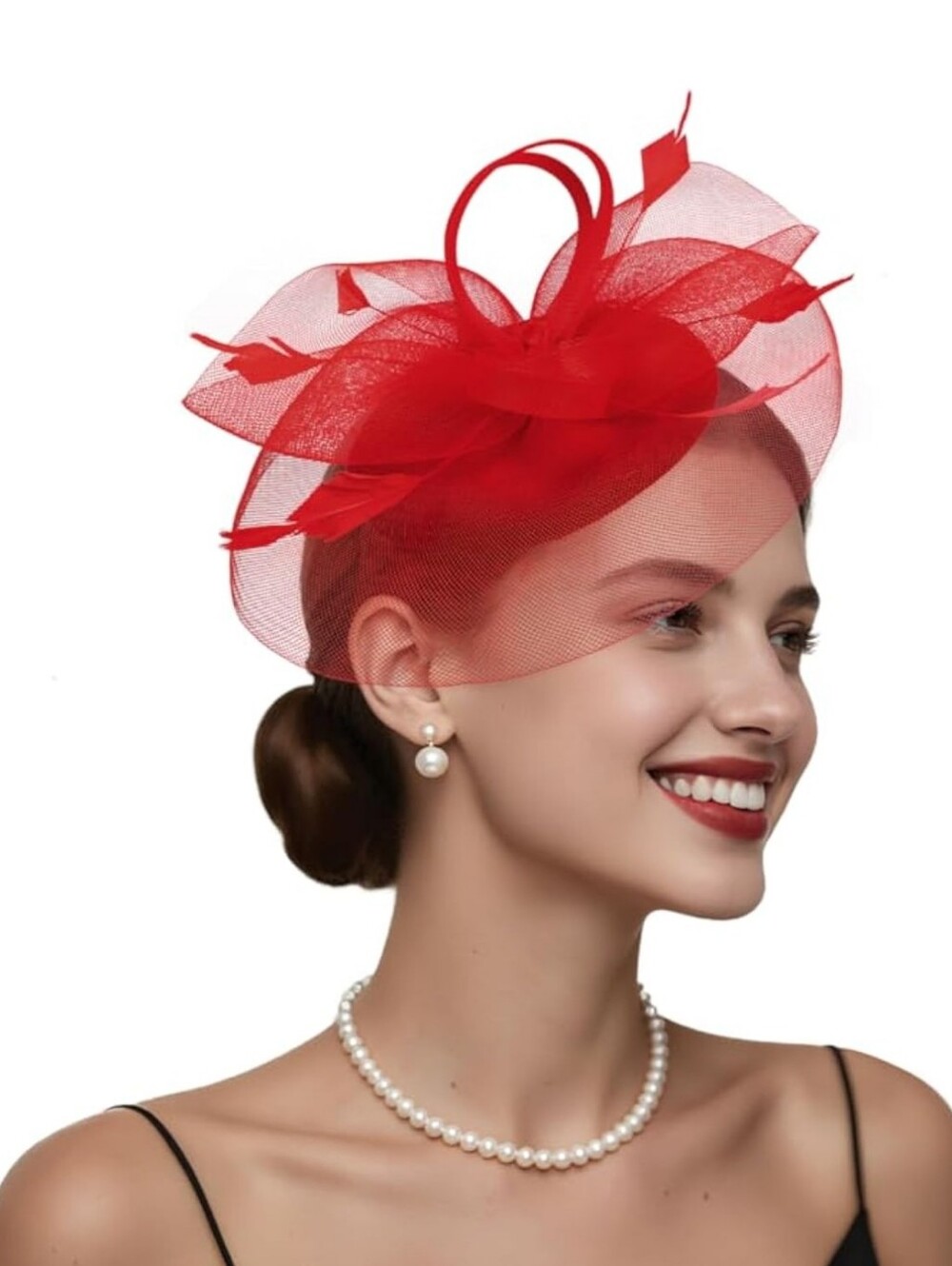 NEW! Cherry Red Fascinator Hat